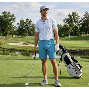 Greyson Montauk Sport Short 8" Mosa Blue | Size 36| Performance Golf  New